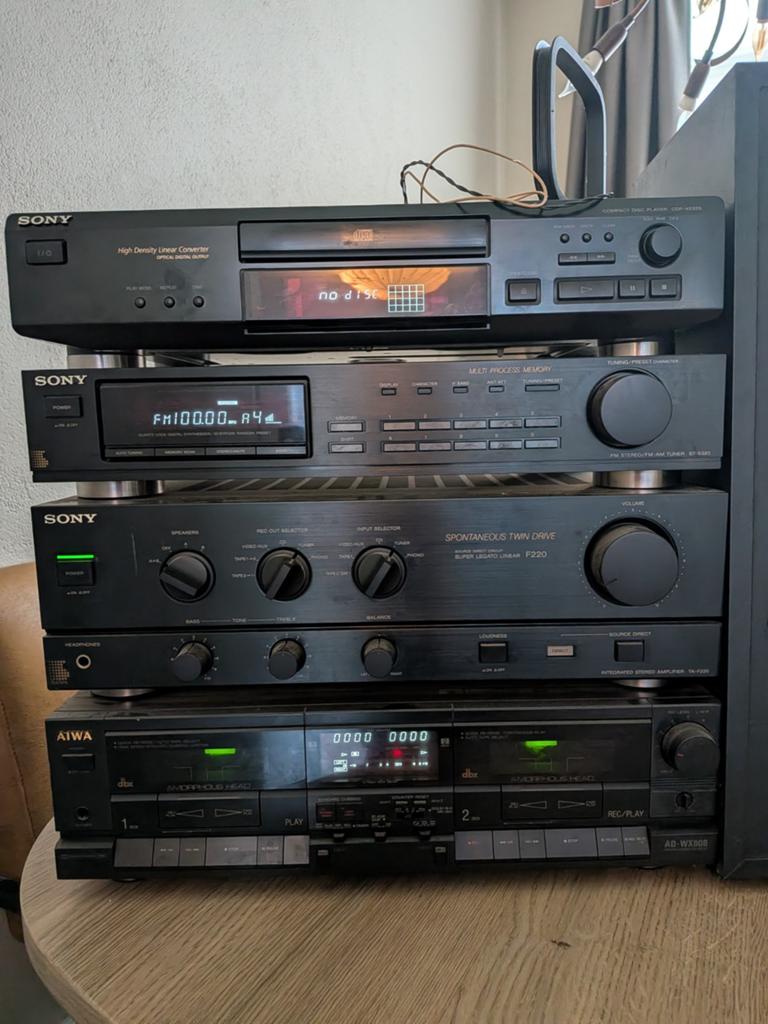 Sony stereo set versterker cd tuner cassettedeck, Ophalen, Gebruikt, Cassettedeck, Sony
