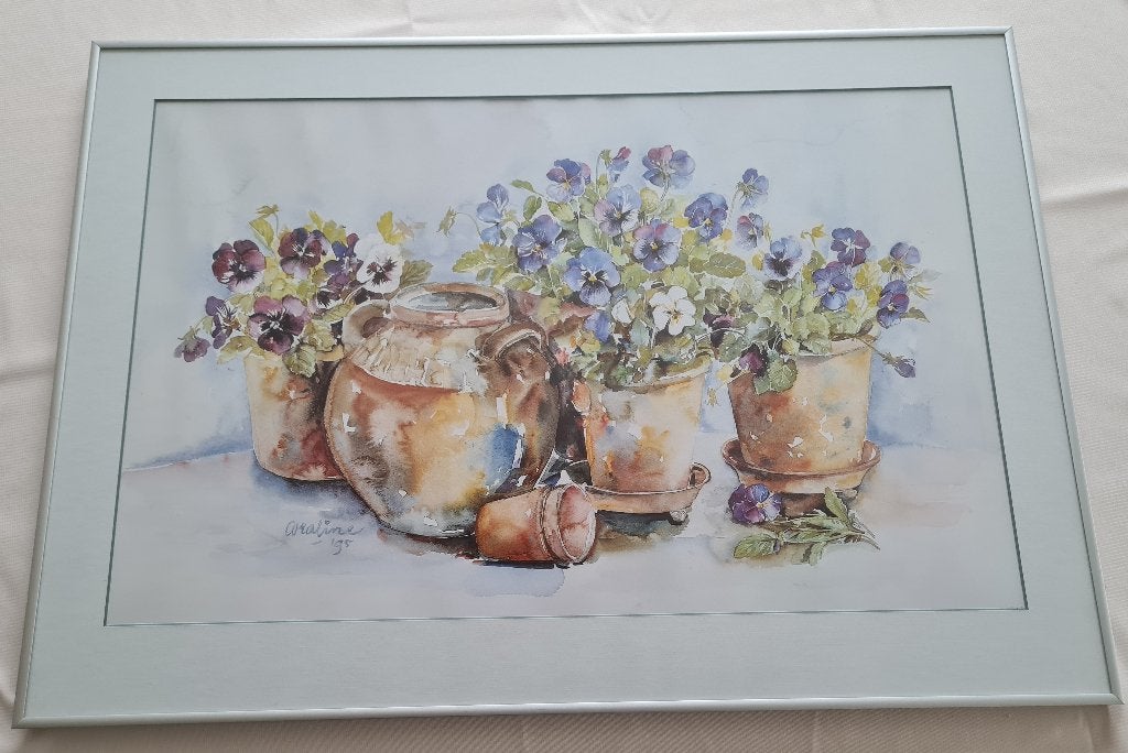 Prachtig groot schilderij - gesigneerd - Coraline (Bäcker), Ophalen