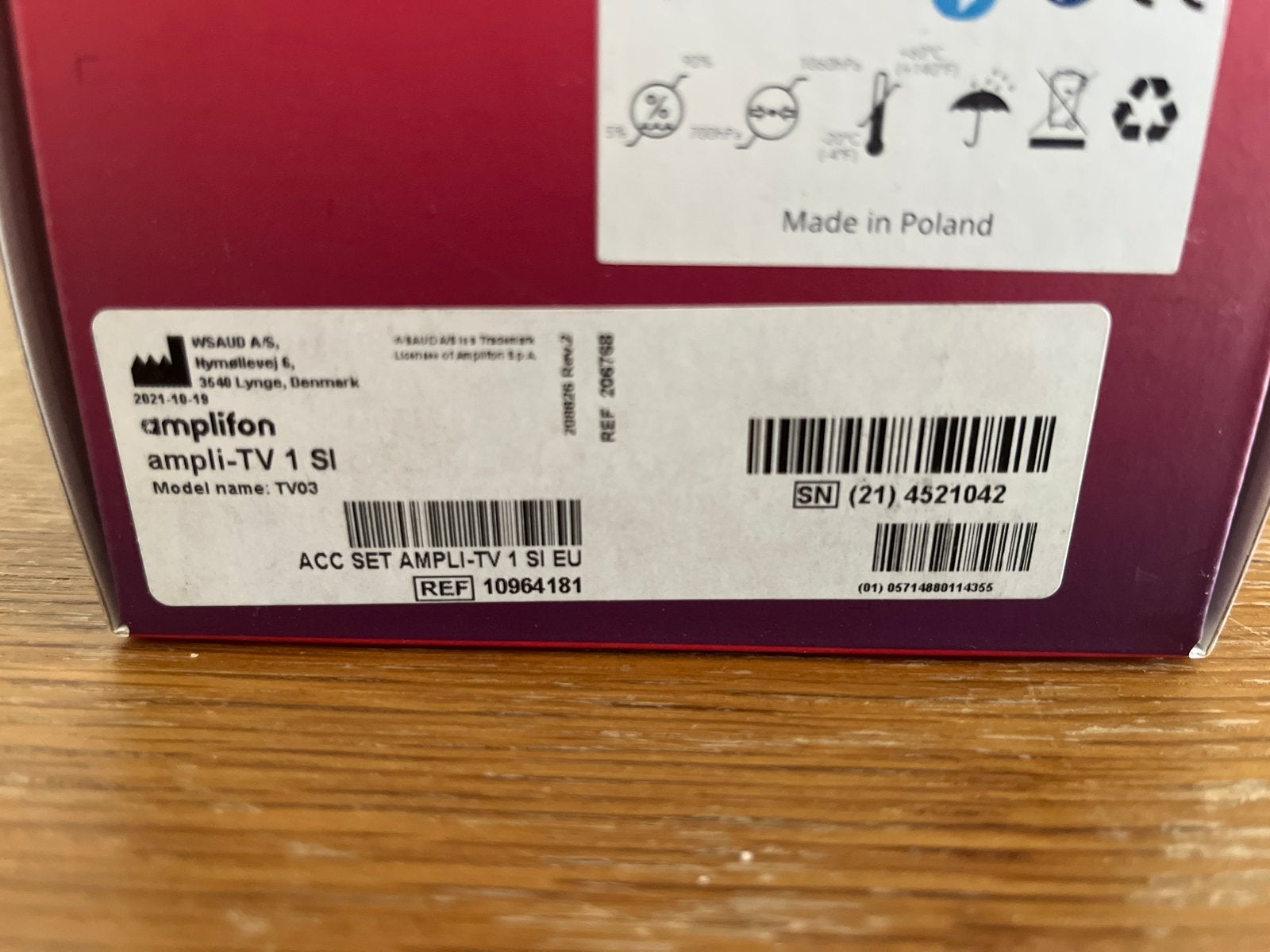 Amplifon Amplitv 1 SI - TV-adapter voor hoortoestellen, Ophalen, Nieuw, Minder dan 2 meter, Overige kabels