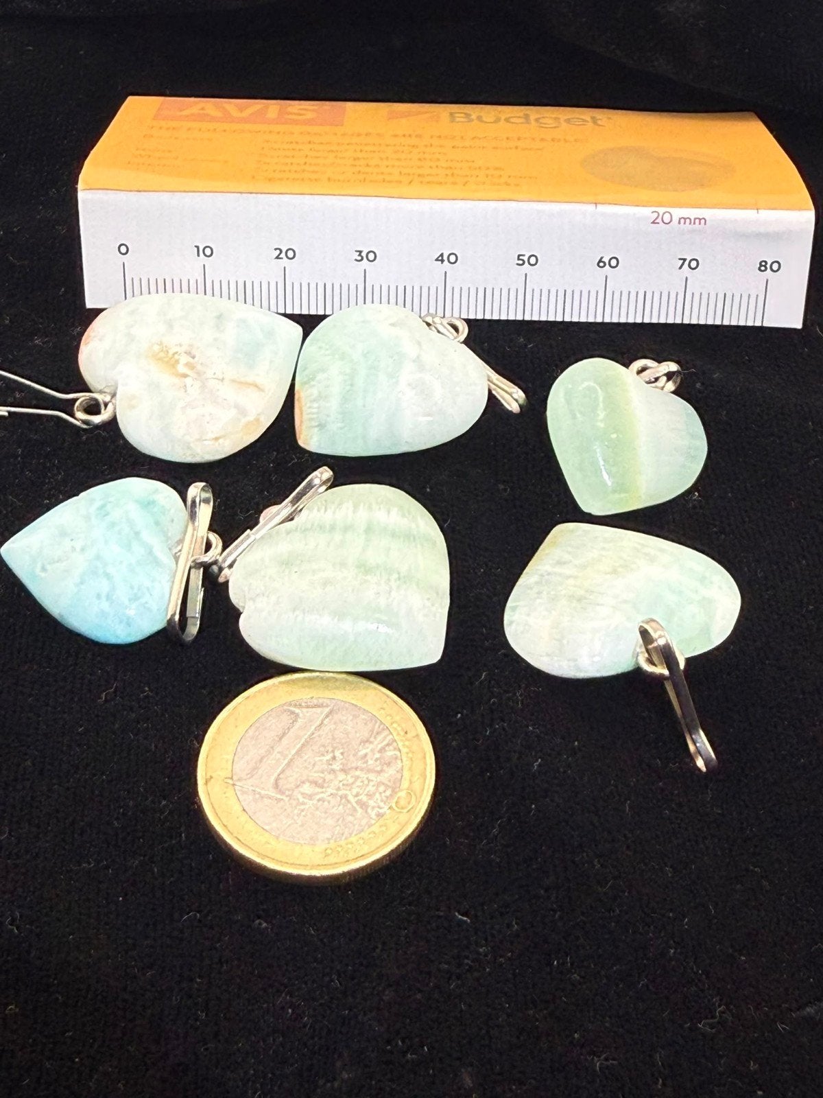 Aragoniet Hanger N63 - Hartvormige Edelsteen Hangers, Nieuw, Ophalen of Verzenden, Steen of Mineraal, Met edelsteen