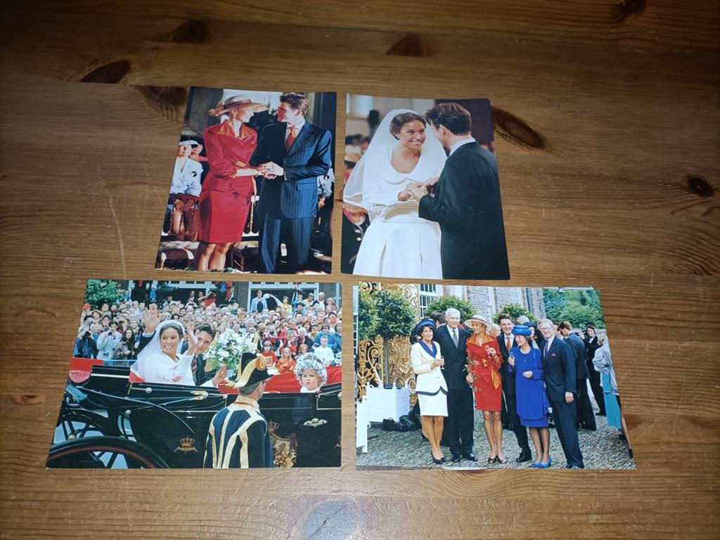 4 ansichtkaarten Huwelijk Prins Maurits en Madeleine, Verzamelen, Koninklijk Huis en Royalty, Ophalen of Verzenden, Zo goed als nieuw