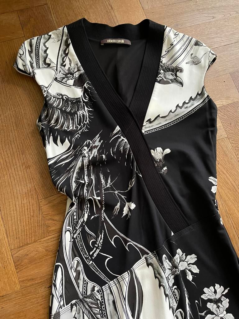 Originele Roberto Cavalli jurk mt 36/38 nieuw, Zwart, Nieuw, Ophalen of Verzenden, Knielengte