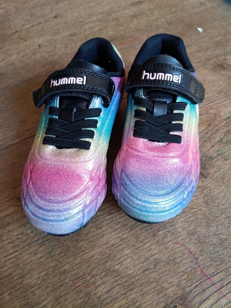 Voetbal schoentjes regenboog kleur met glitters, Meisje, Schoenen, Ophalen of Verzenden, Zo goed als nieuw