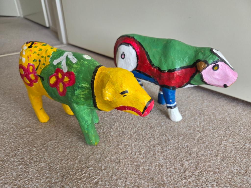 Koeien (van papier-maché), Antiek en Kunst, Ophalen of Verzenden
