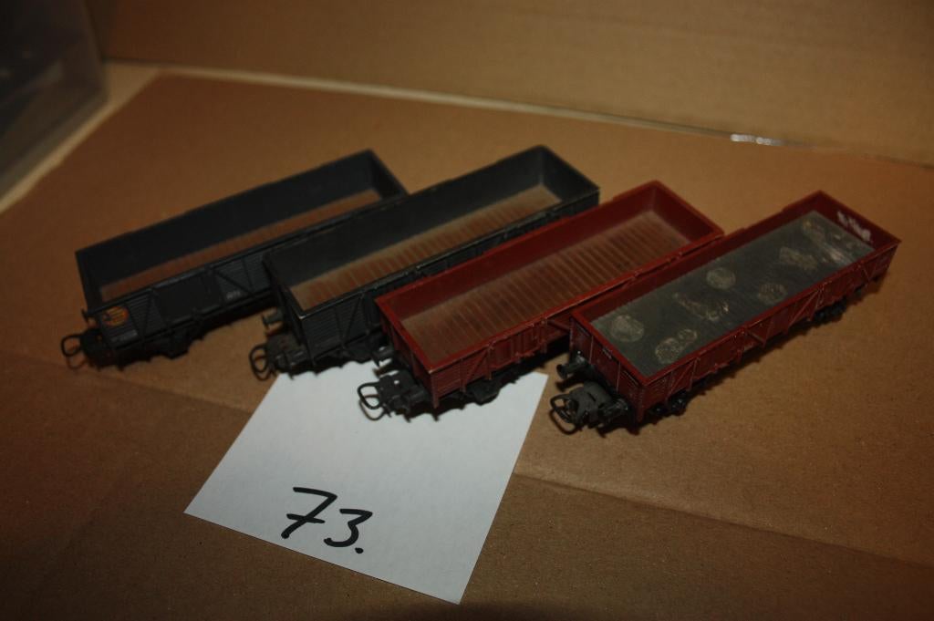 73)  vier diverse typen Electrotren bakwagons, Overige merken, Gebruikt, Gelijkstroom of Wisselstroom, Wagon