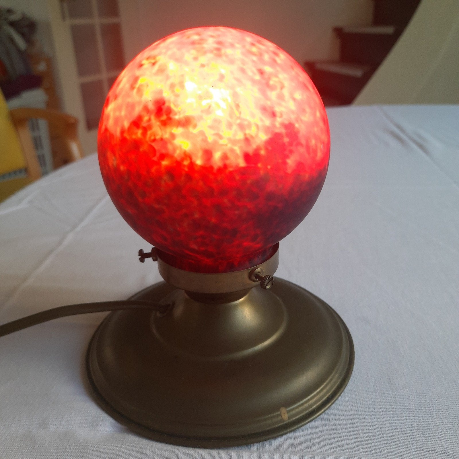 ART DE FRANCE Lamp met Fraaie Bol, Gebruikt, Verzenden, E14 (klein), Glas