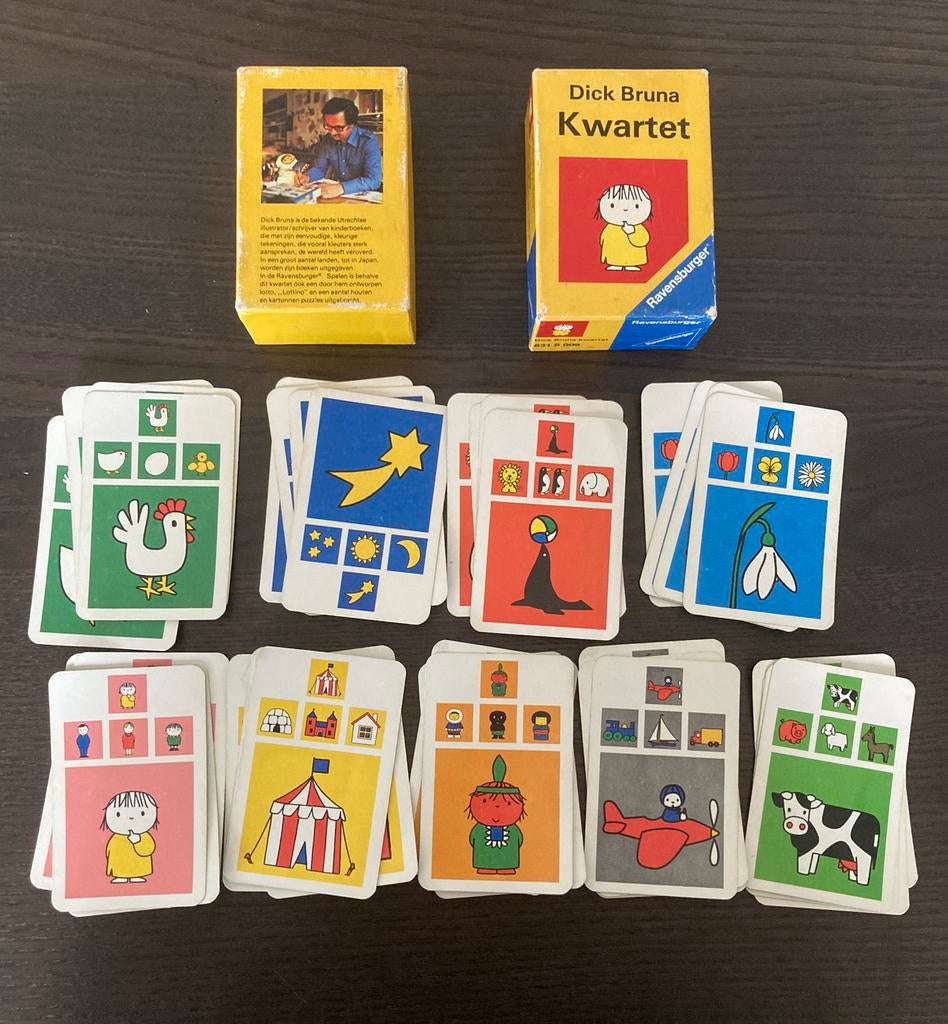 Vintage 1974 Dick Bruna kwartet, Verzamelen, Speelkaarten, Jokers en Kwartetten, Ophalen of Verzenden, Gebruikt, Kwartet(ten)