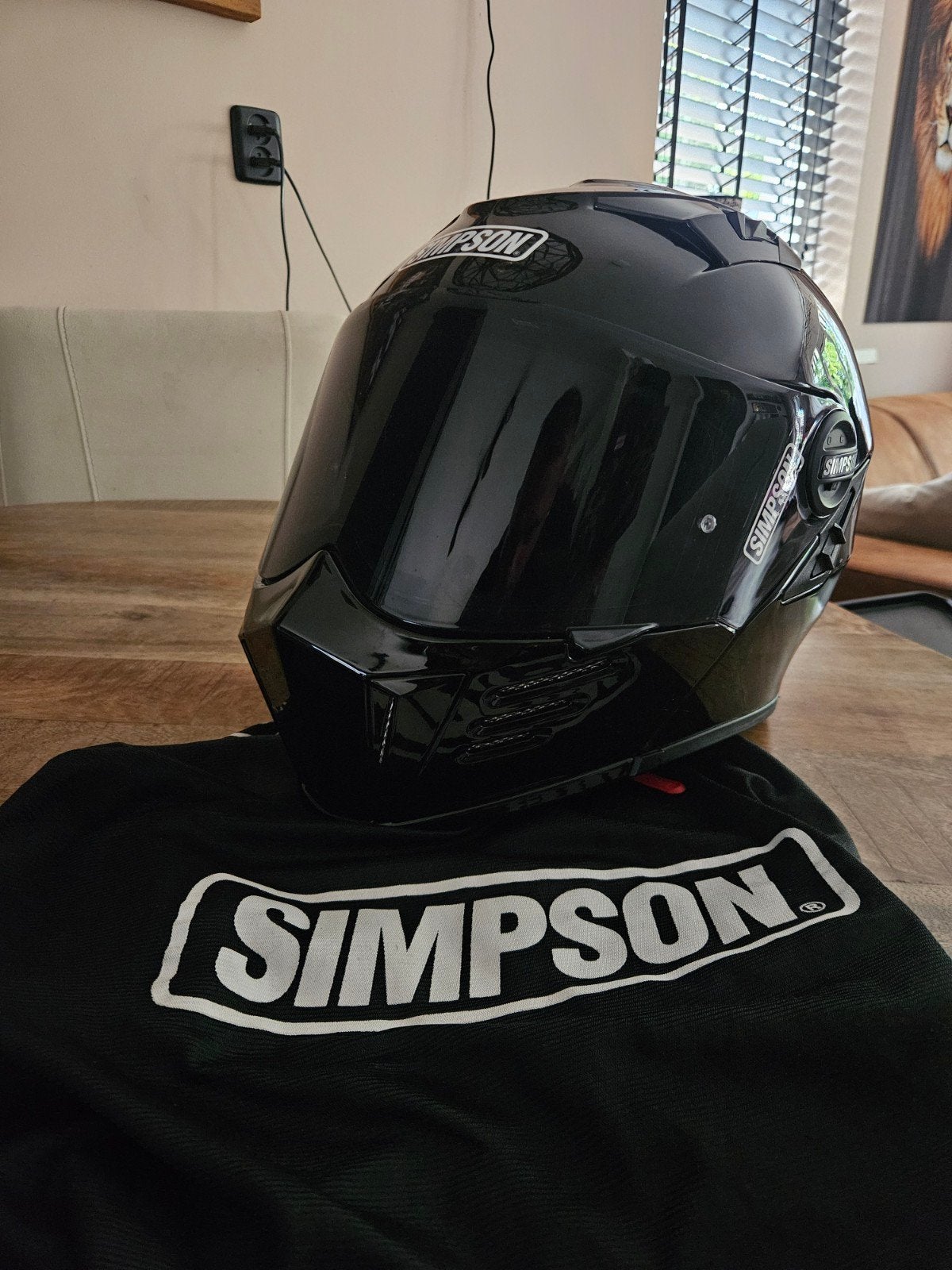 Simpson Bandit Darksome  - Maat L - Zwart, Motoren, Overige merken, Ophalen of Verzenden, Integraalhelm, L