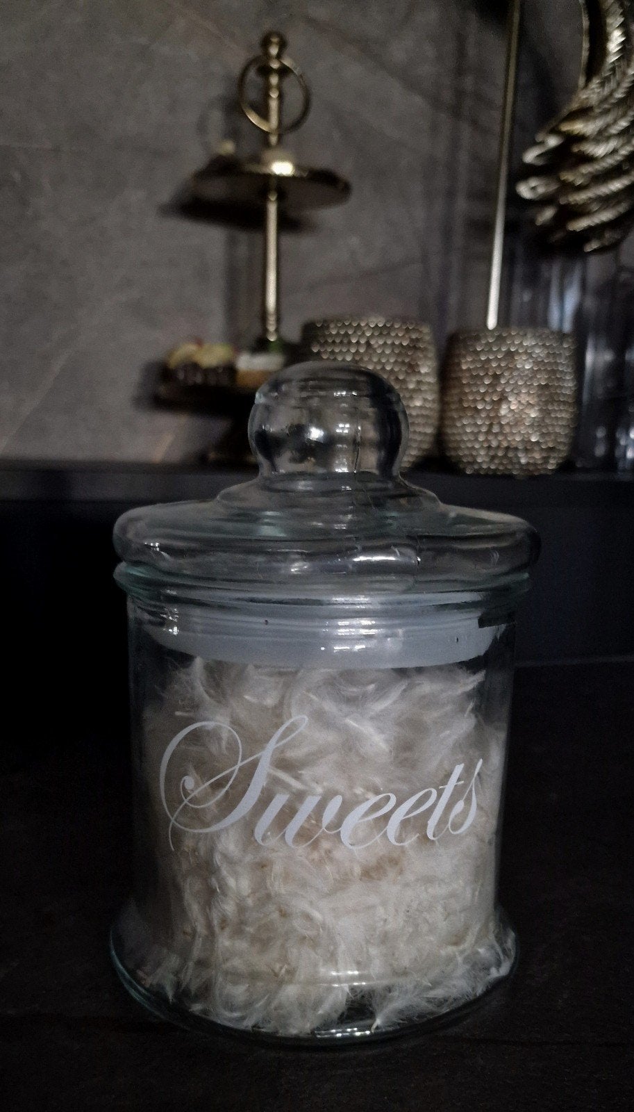 Glazen snoepjes-/voorraad-/deco-stolp Riviera Maison stijl, Met deksel, Ophalen of Verzenden, Zo goed als nieuw, Glas