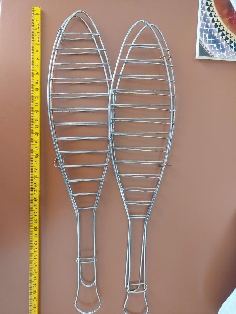 Set van 2 visgrillroosters voor BBQ, Ophalen, Gebruikt, Onbekend