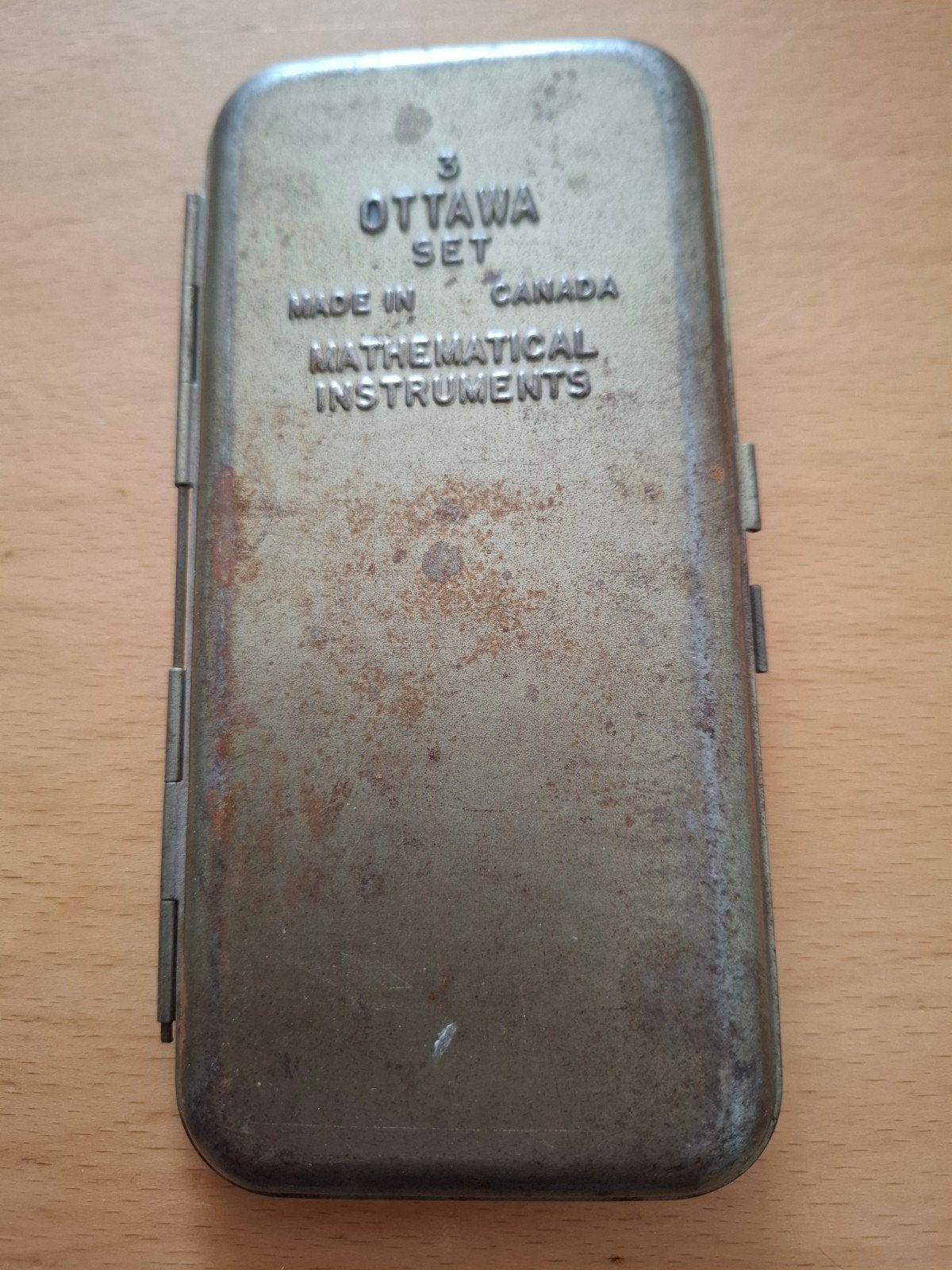 Vintage metalen doosje voor optische instrumenten., Verzamelen, Blikken, Ophalen of Verzenden, Gebruikt, Overige