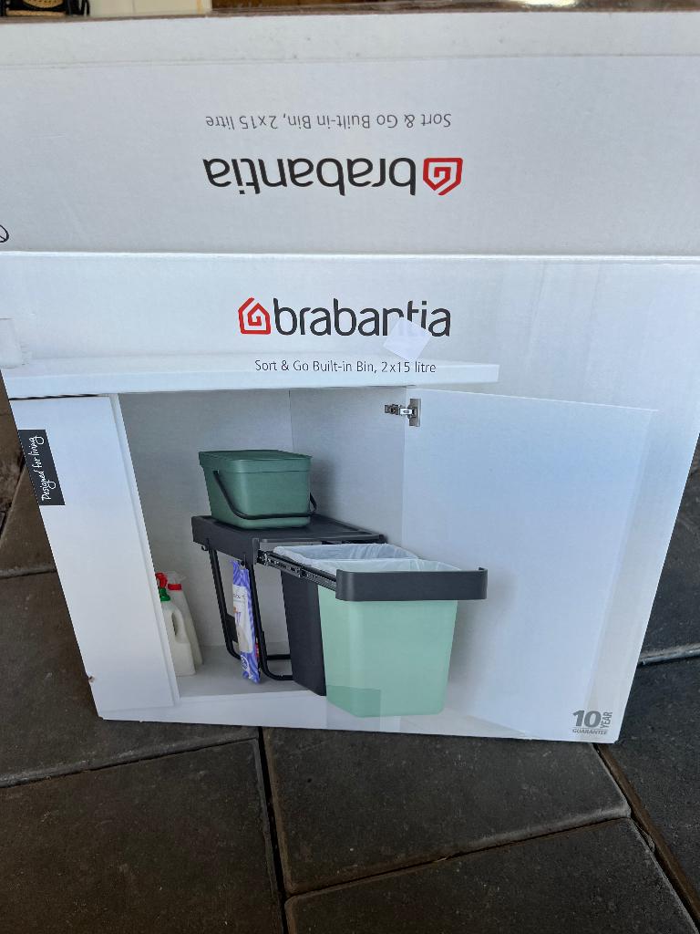 Brabantia Sort & Go Built-in Bin, Huis en Inrichting, Woonaccessoires | Prullenbakken, Kunststof, Nieuw, Ophalen of Verzenden