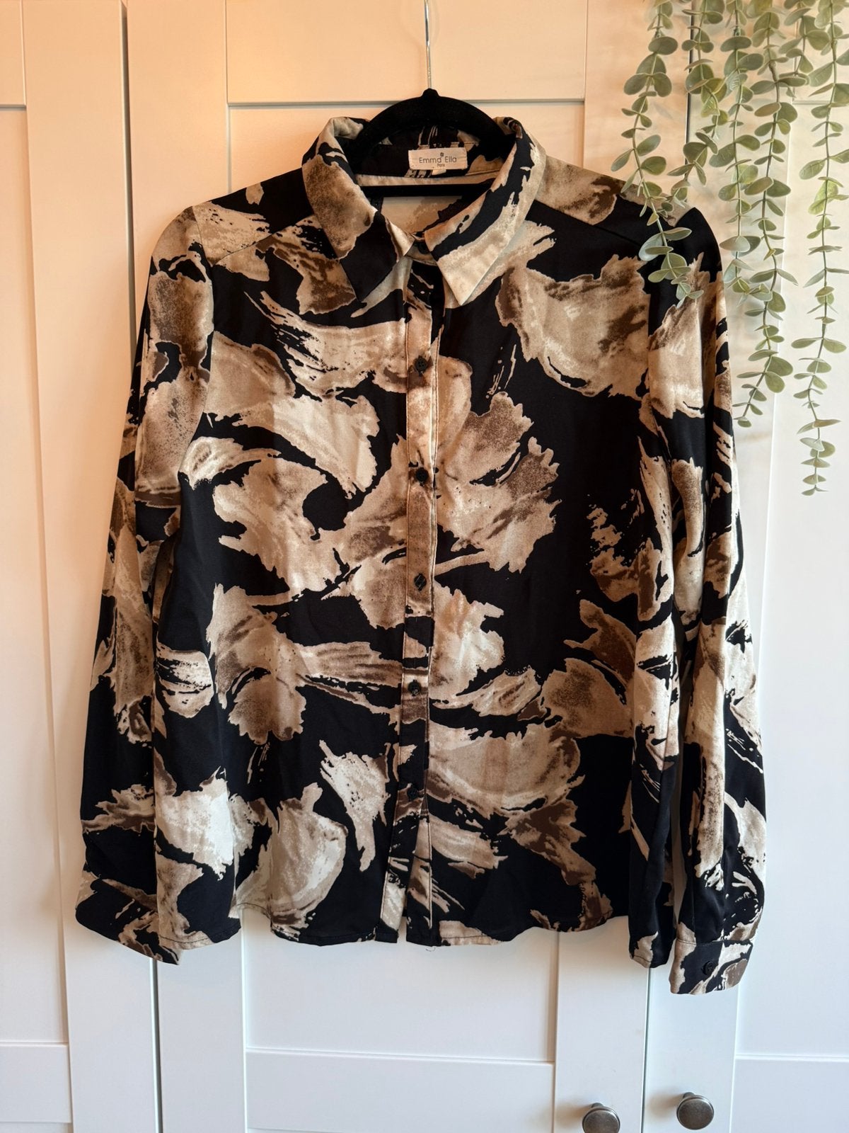 Emma&Ella Paris, zomerblouse (L) van dunne stof, Kleding | Dames, Maat 38/40 (M), Zwart, Ophalen of Verzenden, Zo goed als nieuw