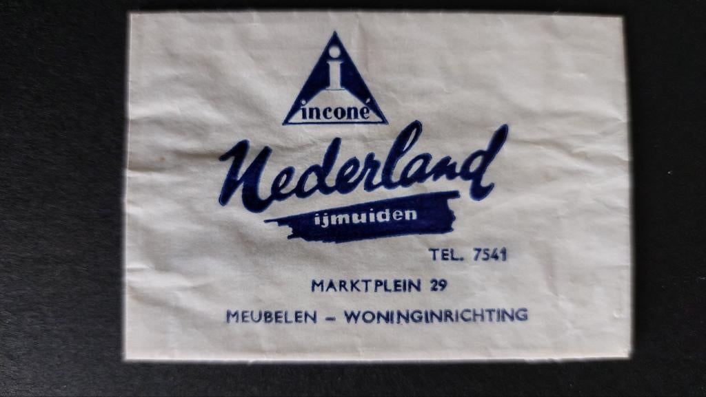 IJmuiden, Inconé Nederland meubelen woninginrichting, Verzamelen, Suikerzakjes, Verzenden, Nederland