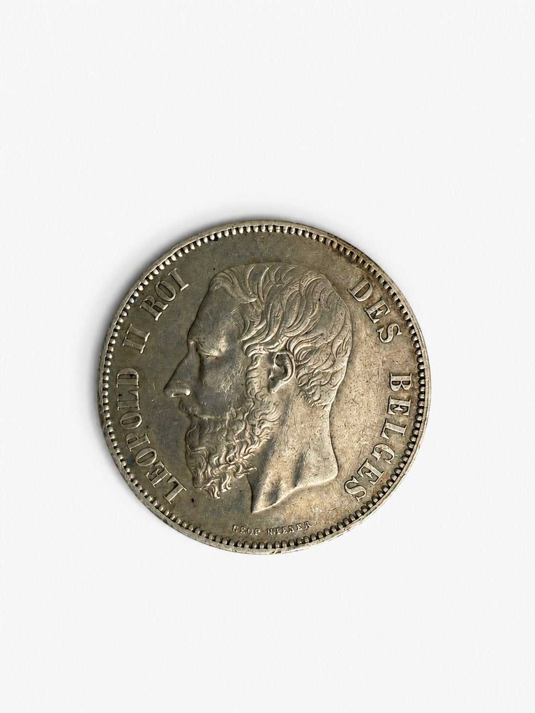belgische zilveren 5 frank munt 1870 – leopold ii, Postzegels en Munten, Ophalen of Verzenden, Zilver, Losse munt, Zilver
