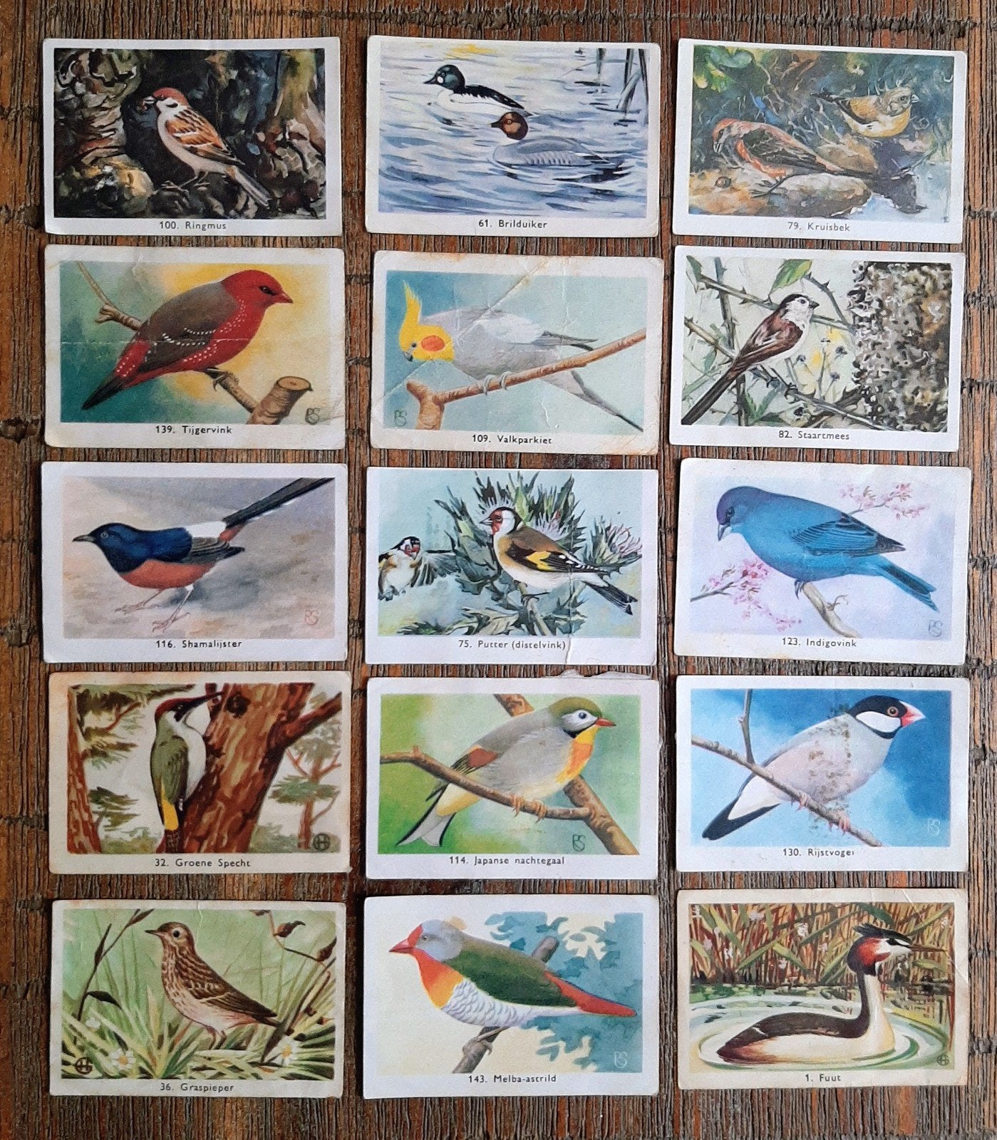 Vintage Rizla verzamelplaatjes Zo leer je vogels kennen, Verzenden, Gebruikt, Meerdere plaatjes