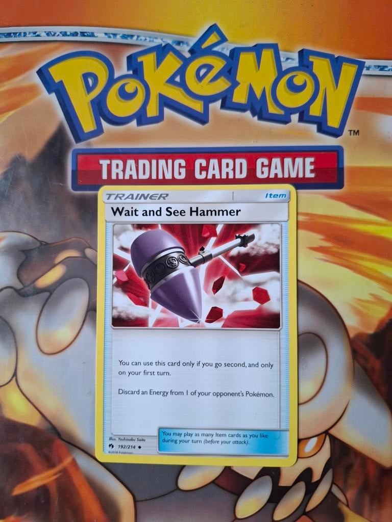 Wait and see hammer 192/214 Sun&Moon Lost thunder pokemon, Ophalen of Verzenden, Zo goed als nieuw, Losse kaart