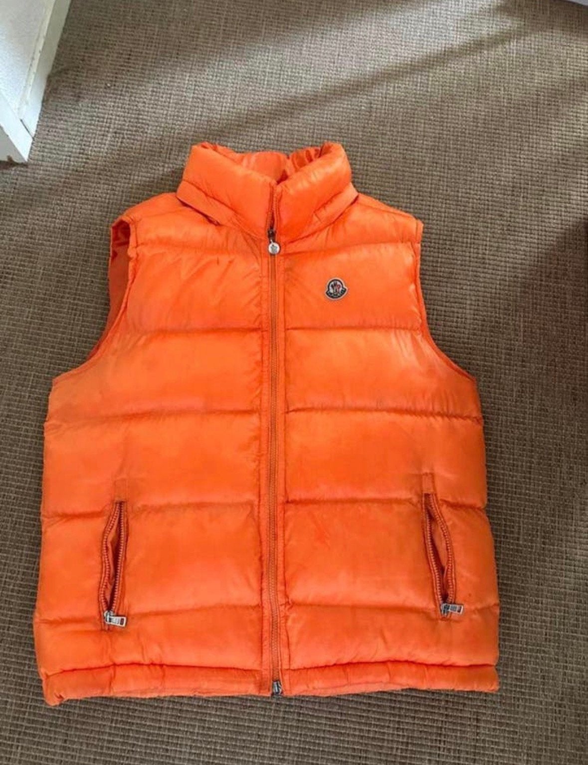 Moncler bodywarmer, Ophalen of Verzenden, Gedragen, Maat 52/54 (L), Oranje