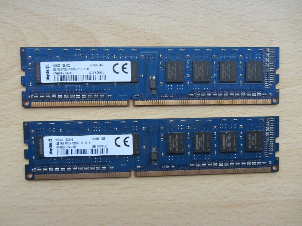 2x Kingston 4GB PC3-12800 DDR3-1600MHz non-ECC Unbuffered CL, DDR3, Ophalen of Verzenden, Desktop, 4 GB