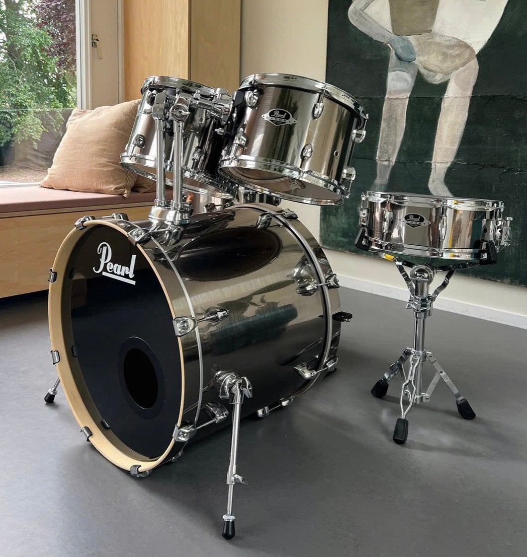 Pearl export EXX smokey chrome drumstel, Ophalen, Gebruikt, Pearl
