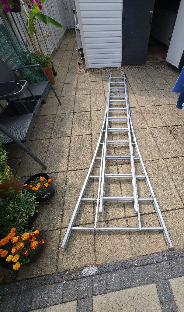 Ladder, Ophalen of Verzenden, Gebruikt, Opvouwbaar of Inschuifbaar, 4 meter of meer