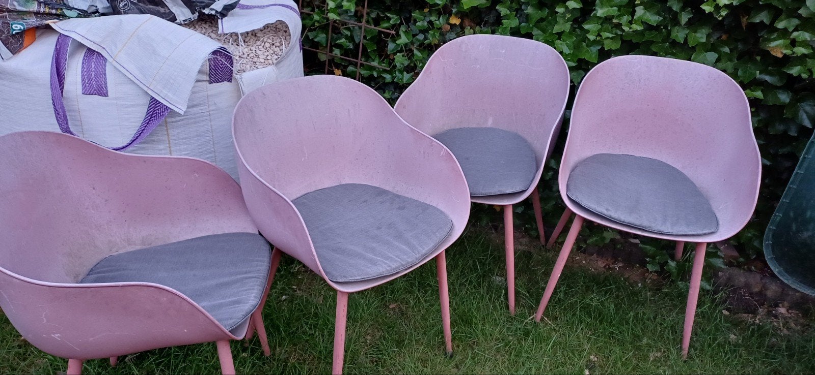 Gratis 4 tuinstoelen, Ophalen, Gebruikt, Kunststof