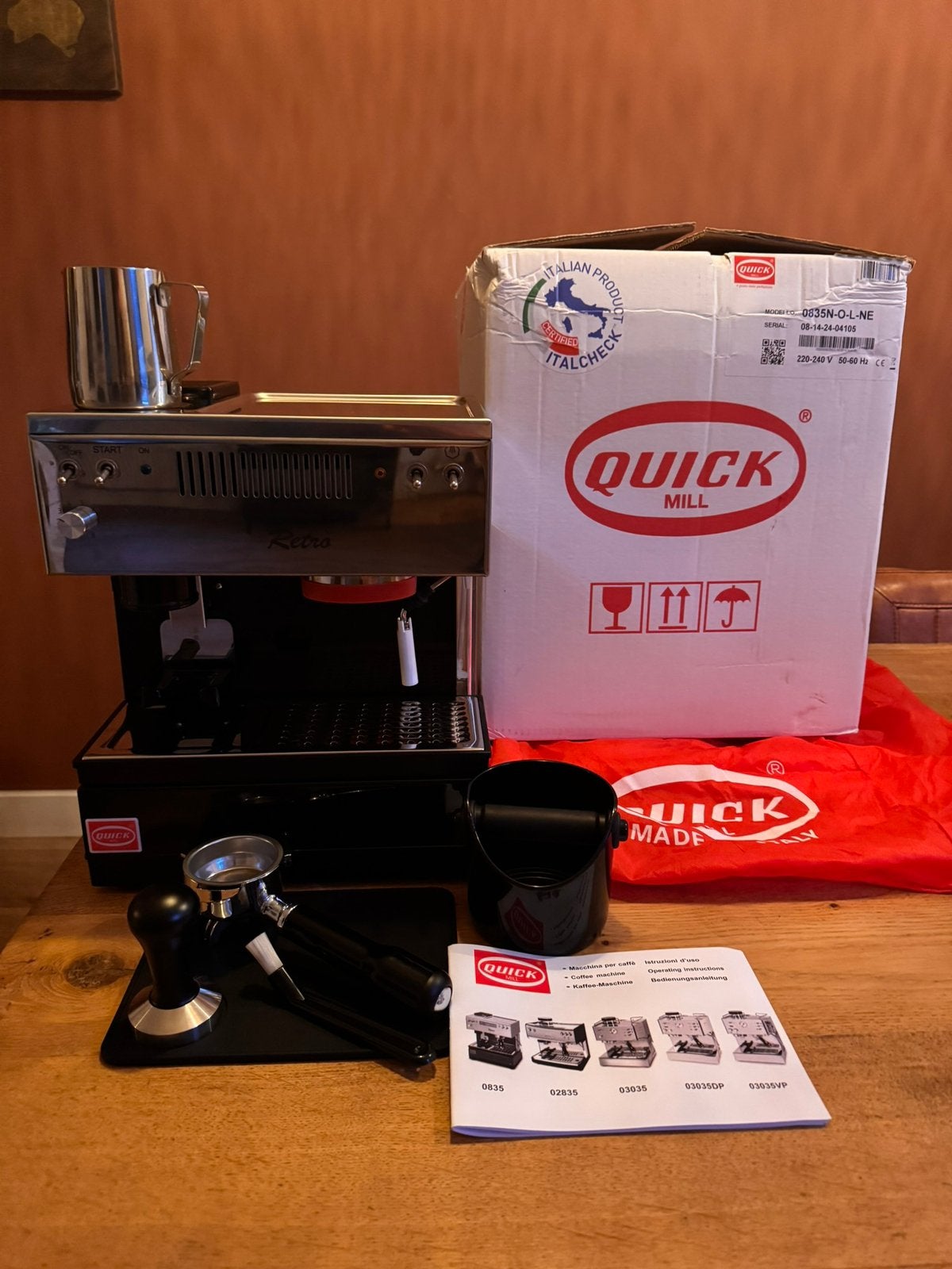 Quickmill 835/espressomachine/koffiezetapparaat, Witgoed en Apparatuur, Koffiezetapparaten, Espresso apparaat, Ophalen of Verzenden