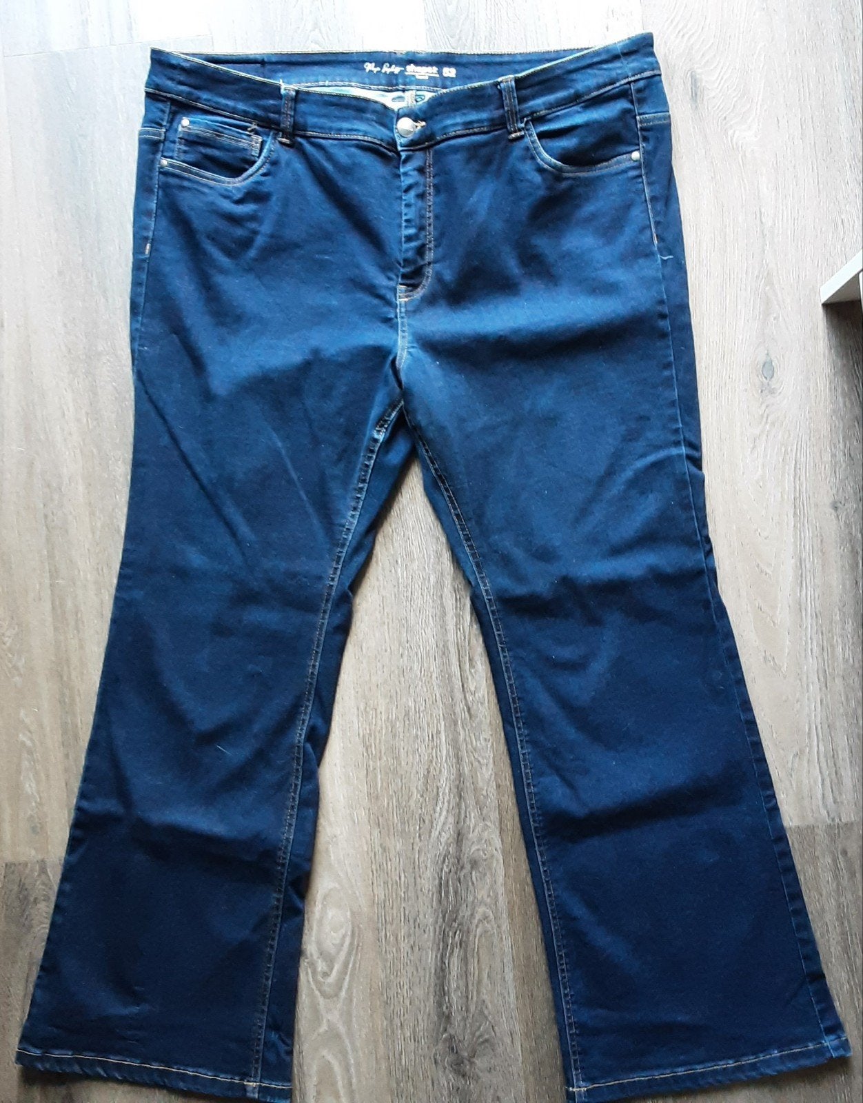 Flared jeans Miss Etam maat 52, donkerblauw Magic Simplicity, Blauw, Ophalen of Verzenden, Zo goed als nieuw, Miss Etam