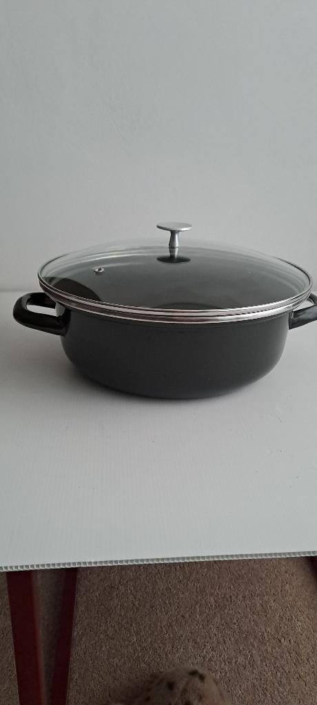 Zwarte pan   Le Chef, Gietijzer, Overige typen, Ophalen of Verzenden, Zo goed als nieuw