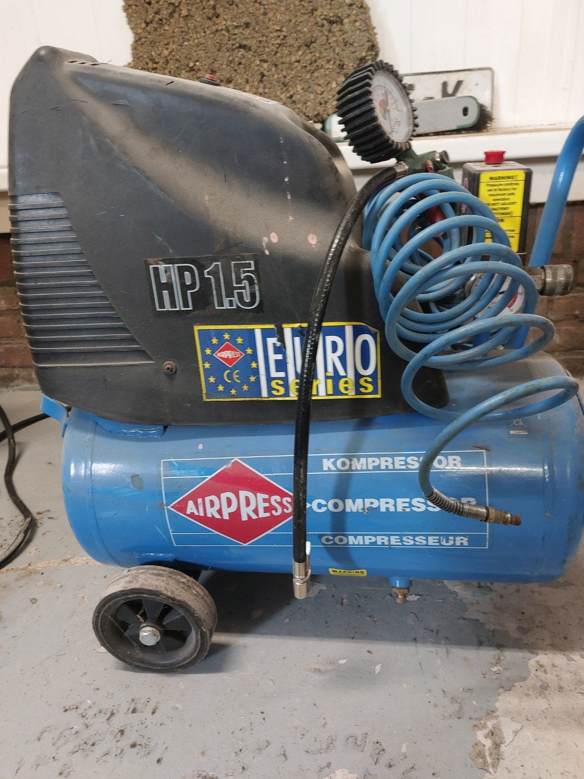 Airpress Compressor HP 1.5 Euro Series, Doe-het-zelf en Verbouw, Ophalen, Zo goed als nieuw, Minder dan 200 liter/min, Minder dan 6 bar