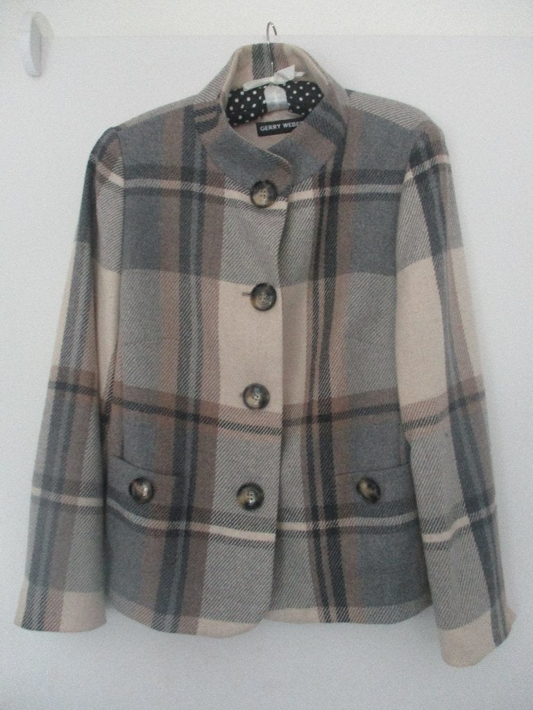 Gerry Weber jasje blazer kort jasje 70% wol, Maat 38/40 (M), Beige, Ophalen of Verzenden, Jasje