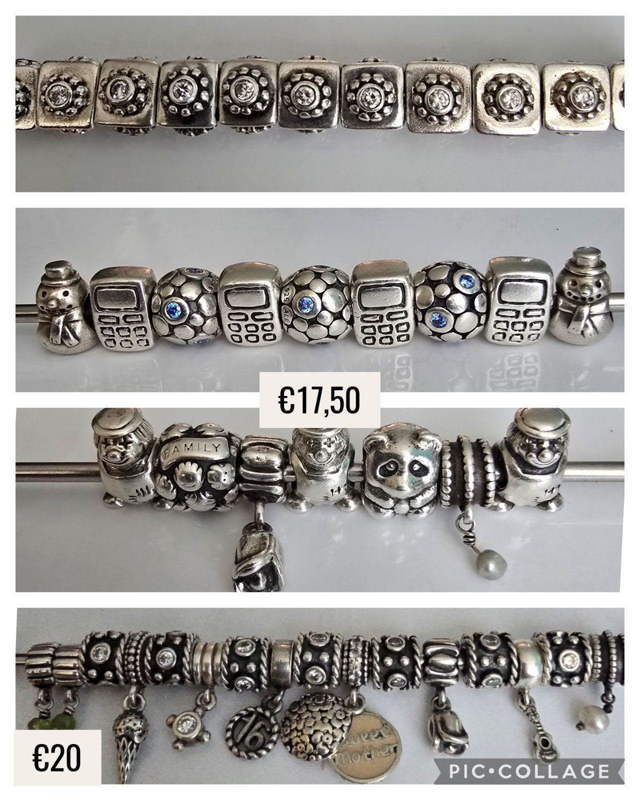 Schitterende originele zilveren Pandora bedels/hangers, Sieraden, Tassen en Uiterlijk, Bedels, Ophalen of Verzenden, Zo goed als nieuw
