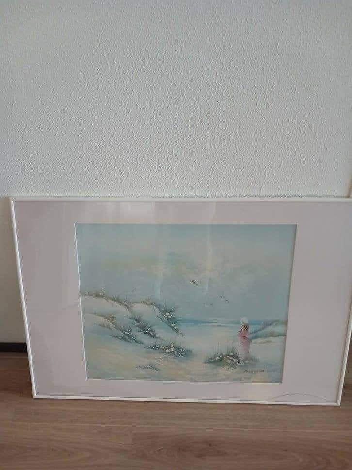 Olieverfschilderij gesigneerd Marie Charlott, Maritiem / water, Doek, Realistisch, Ophalen of Verzenden