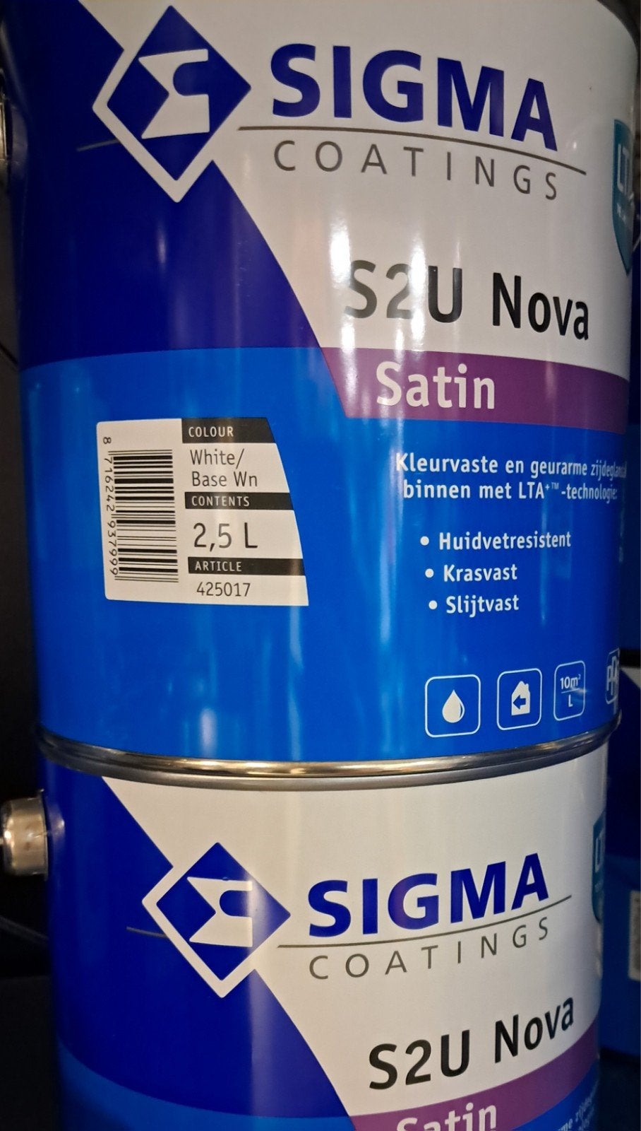 Sigma s2u nova satin zijdeglans verf nieuw! Op=Op!, Verzenden, Nieuw, Wit