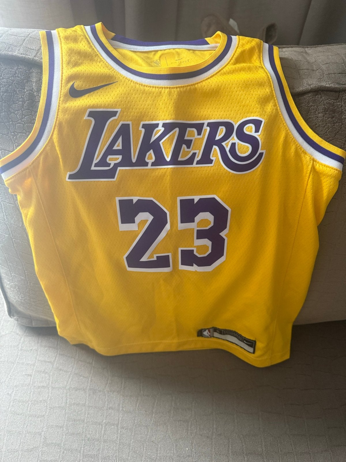 Nike Lakers LeBron James NBA Basketbal MAAT 152, Verzenden, Geel, Zo goed als nieuw, Algemeen