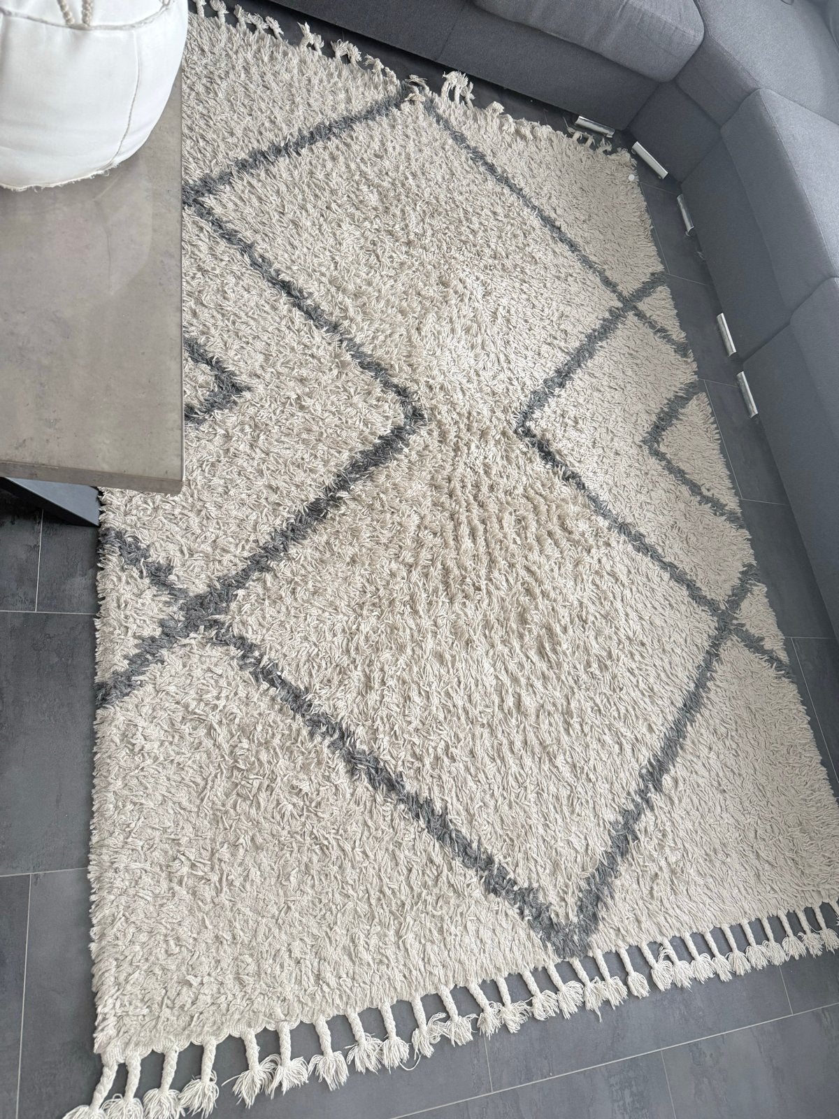 Harmony Hoogpolig Vloerkleed Zand/Grijs 160x230 cm, Ophalen, Beige, 150 tot 200 cm, 200 cm of meer