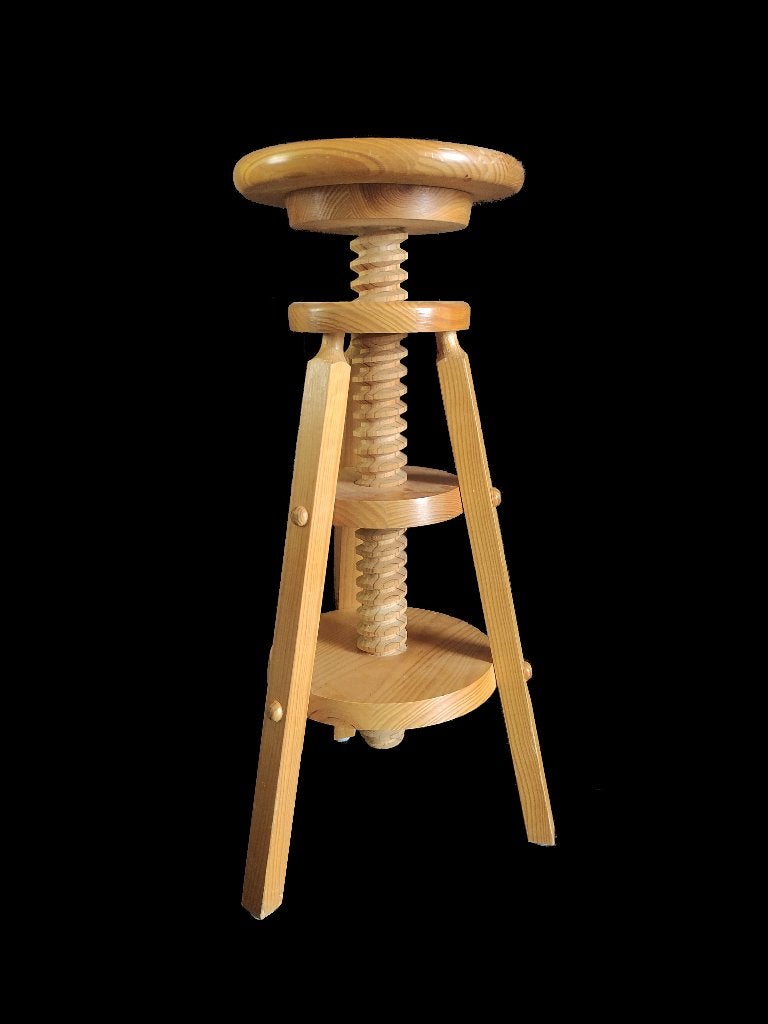 Zeer bijzondere hoge XXL vintage Atelierkruk corkscrew stool, Huis en Inrichting, Woonaccessoires | Overige, Ophalen, Gebruikt