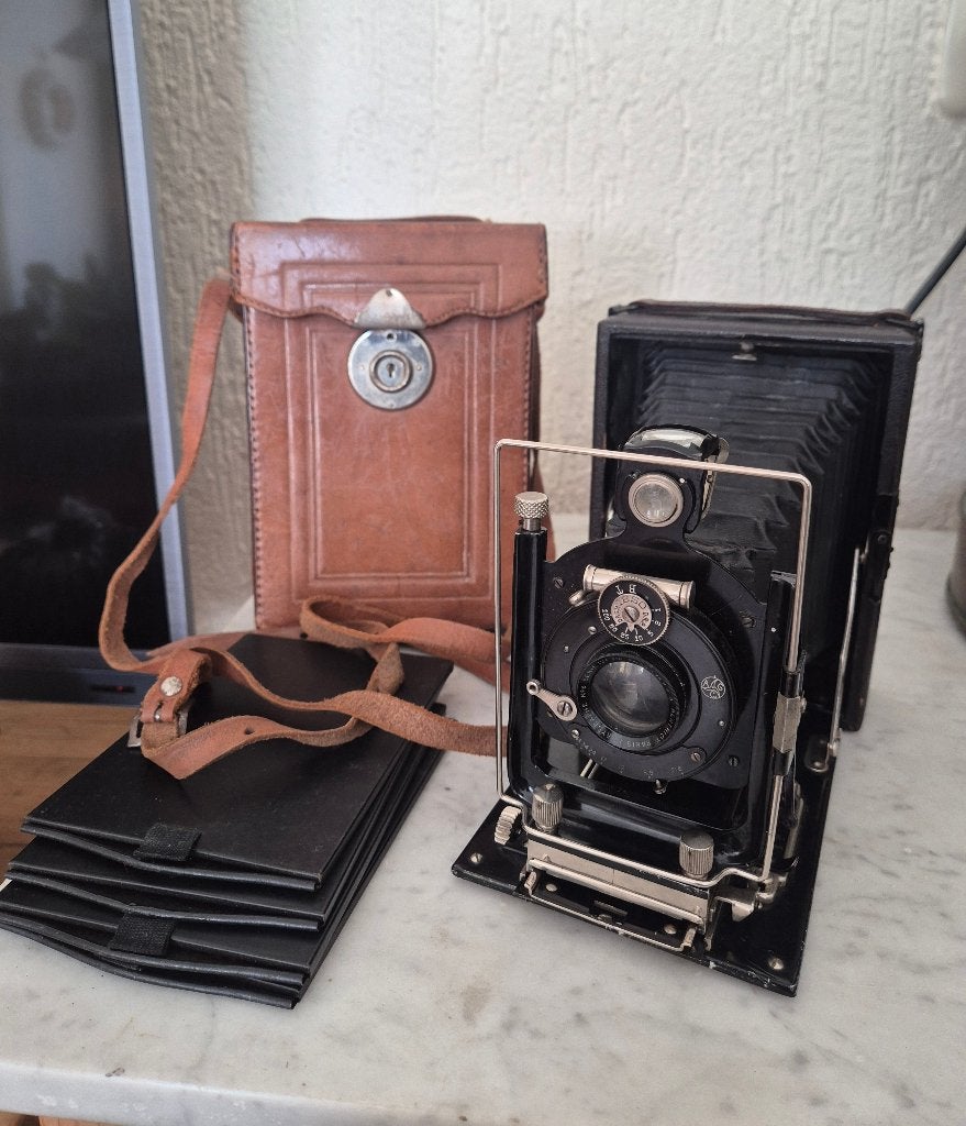 Antieke balg camera van "Photo-Plait"  Parijs., Ophalen of Verzenden, Gebruikt, Compact, Overige Merken