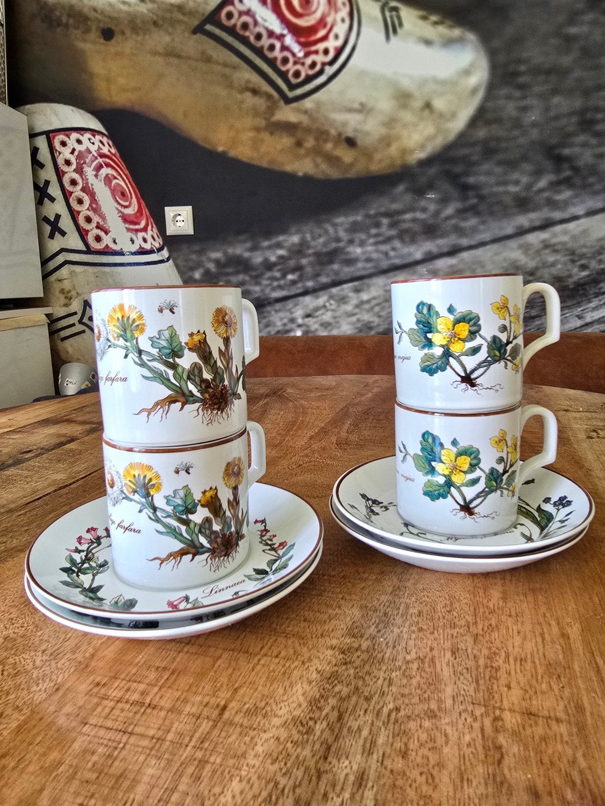 Villeroy & Boch Botanica Kop en Schotel Set (4 stuks), Villeroy & Boch, Vintage, Ophalen of Verzenden, Zo goed als nieuw