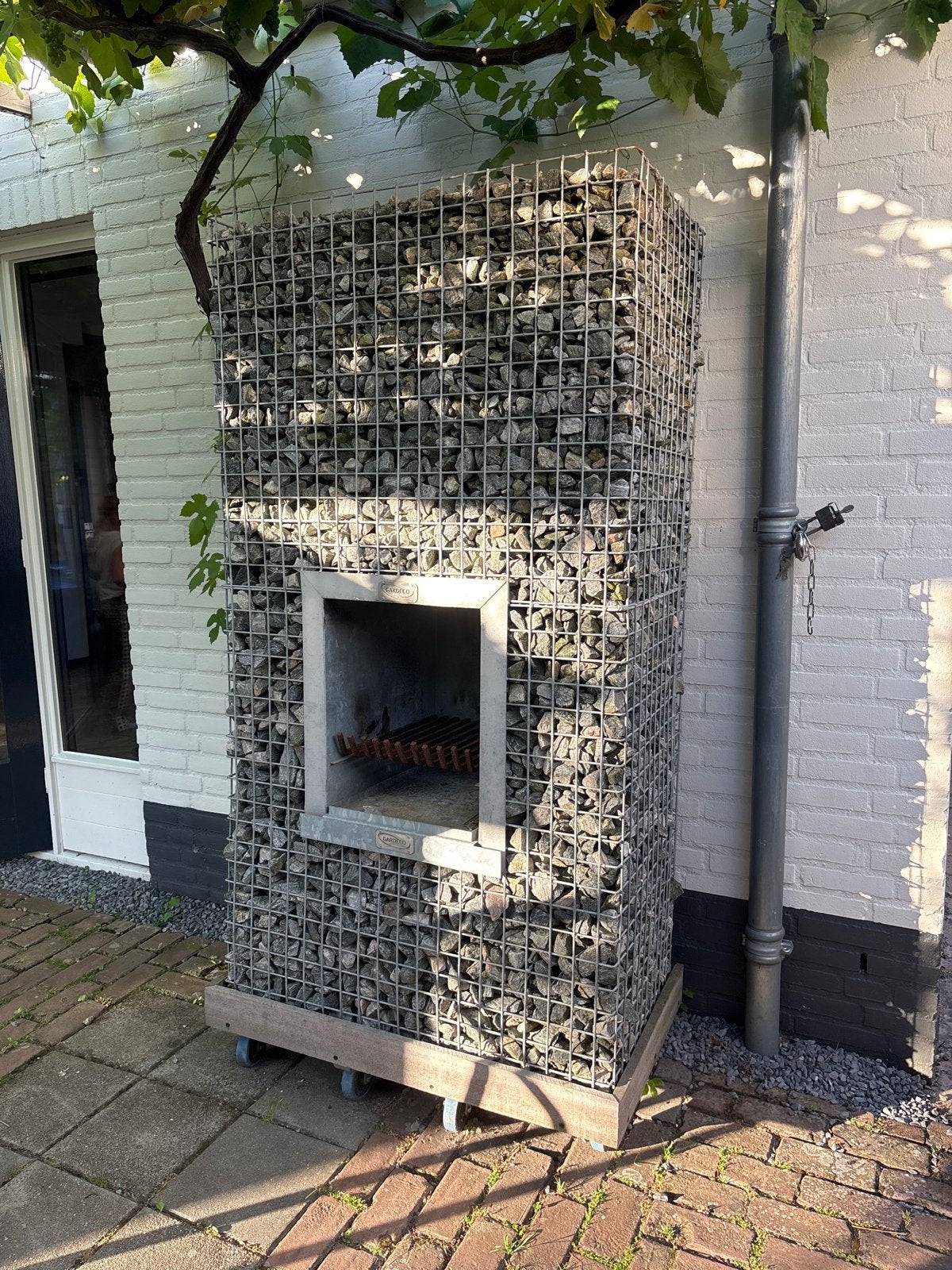 Gardeco buitenhaard tuinhaard gaas graniet achterwand, Ophalen, Gebruikt, Vrijstaande haard, Houthaard