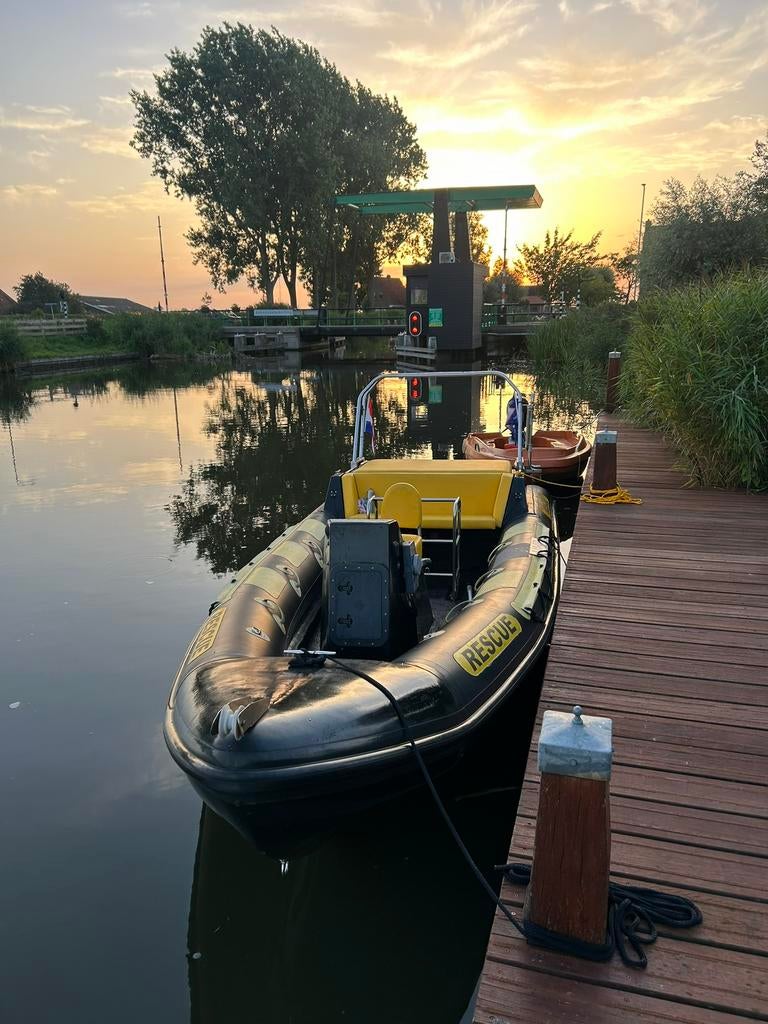RIB ex-reddingsboot met 150 PK inboard diesel, Watersport en Boten, Motorboten en Motorjachten, Rib, Ophalen, Zo goed als nieuw