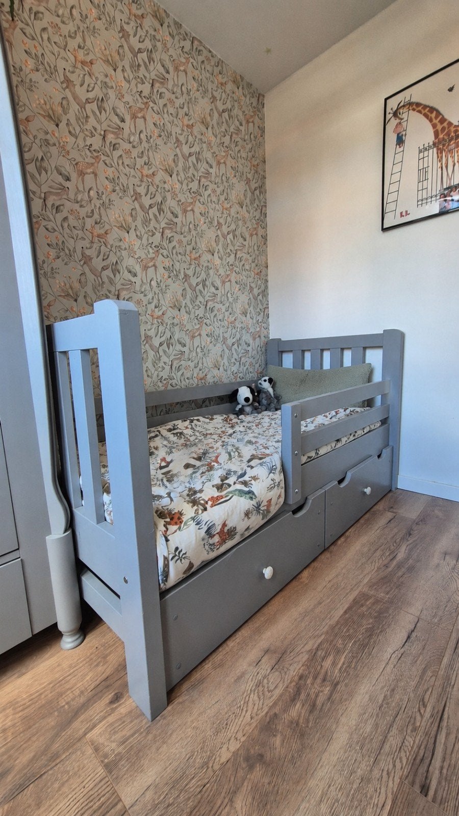 Rockwood Tim bed met: lattenbodem, matras, dekbed en textiel, 70 tot 85 cm, 140 tot 160 cm, Zo goed als nieuw, Ophalen