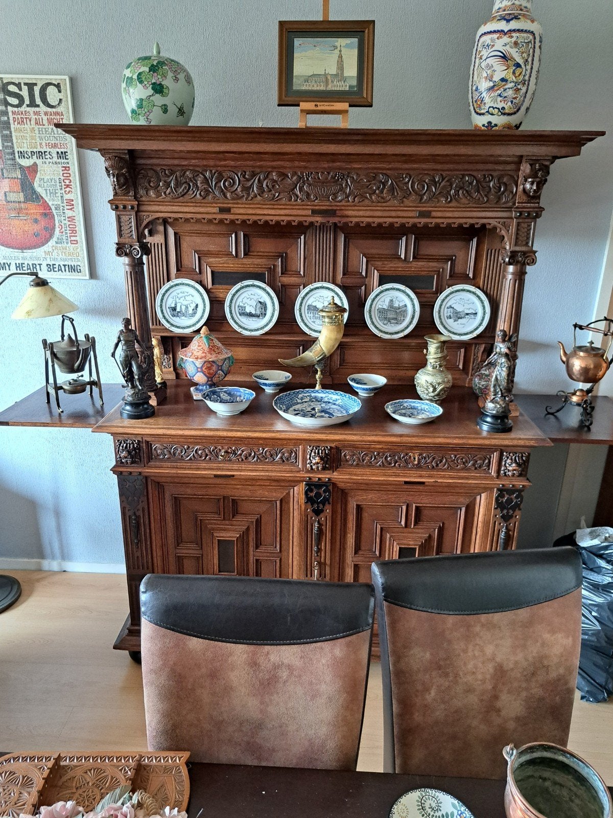 antieke buffet kast, Ophalen, Gebruikt, 100 tot 150 cm, 150 tot 200 cm