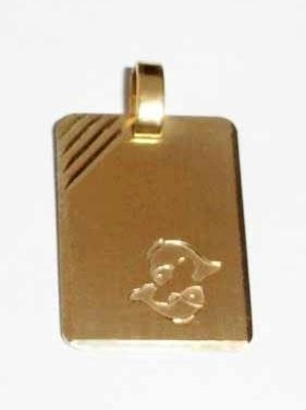 Hangertje Horoscoop Vissen Verguld Sterrenbeeld, Overige materialen, Verzenden, Nieuw, Kruis of Symbool