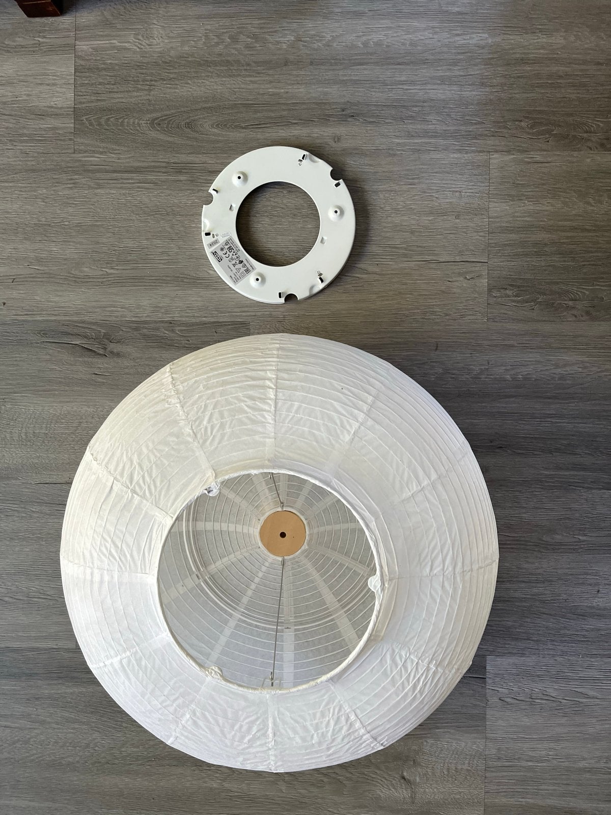 Witte papieren lampenkap - IKEA REGOLIT stijl, Overige materialen, Gebruikt, Minder dan 100 cm, 25 tot 50 cm