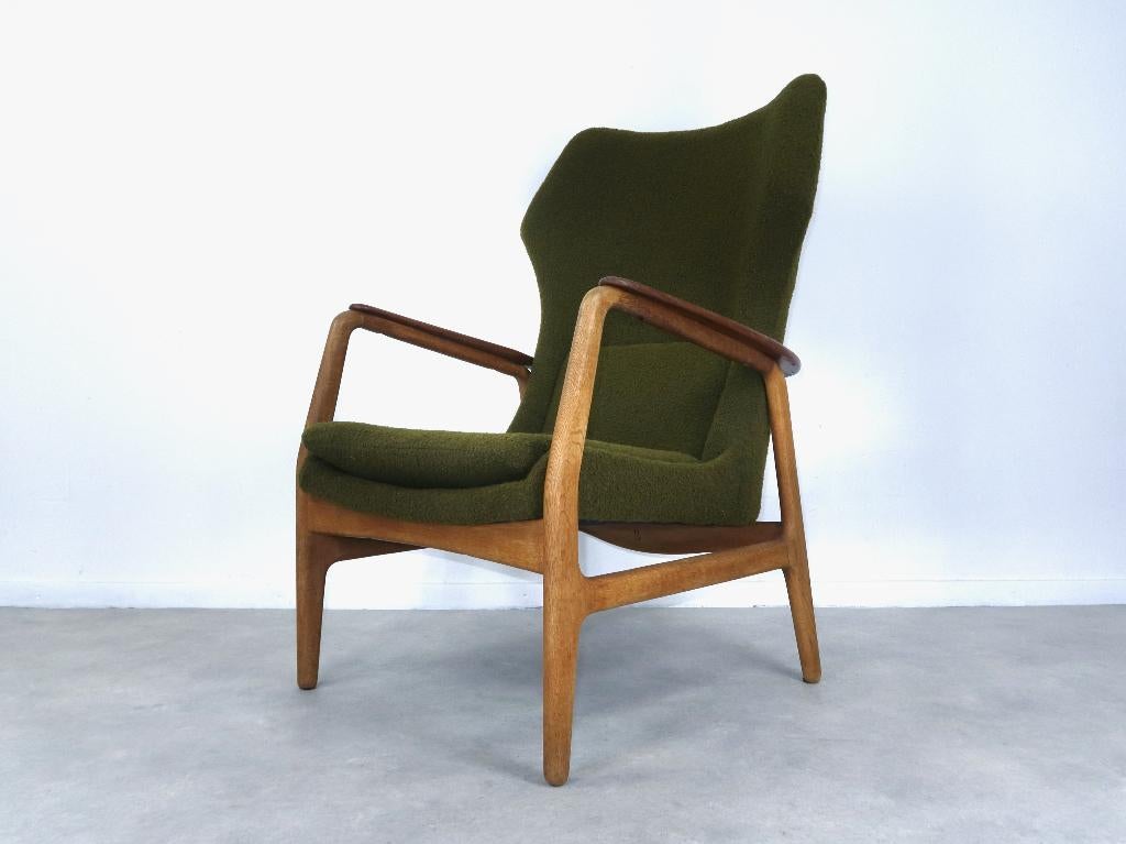 fauteuil Madsen Schubell Bovenkamp nieuw gestoffeerd 60s, Huis en Inrichting, Fauteuils, Gebruikt, Hout, Stof, 50 tot 75 cm, 75 tot 100 cm