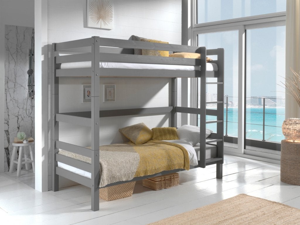 Pino stapelbed (180 cm hoog) - 90x200 - Grijs, Huis en Inrichting, Niet ingevuld, Niet ingevuld, Niet ingevuld