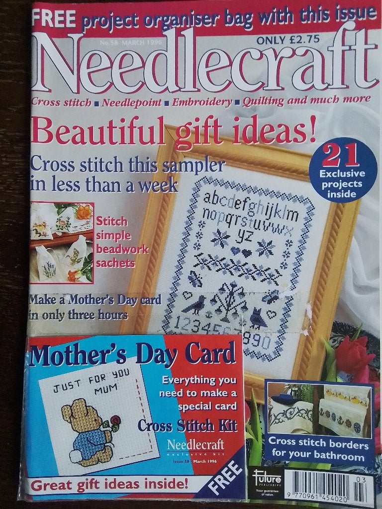 Borduurblad needlecraft, met gift mother day card, Hobby en Vrije tijd, Ophalen of Verzenden, Zo goed als nieuw, Handborduren