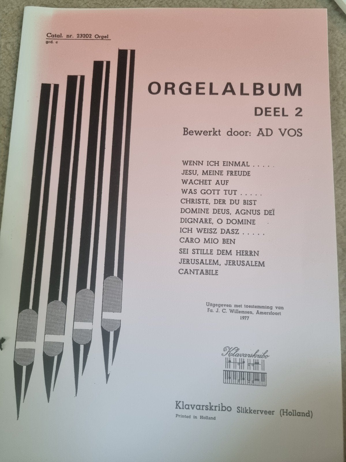 klavarskribo, orgelalbum 2 - Ad Vos, Ophalen of Verzenden, Zo goed als nieuw