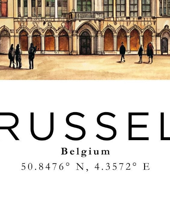 Brussel A4 poster kunst reis image 4